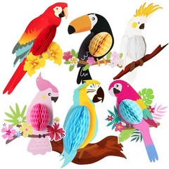 Katchon Large Tropical Bird Decorations 12X5.3 Inch Jungle Theme Decorations