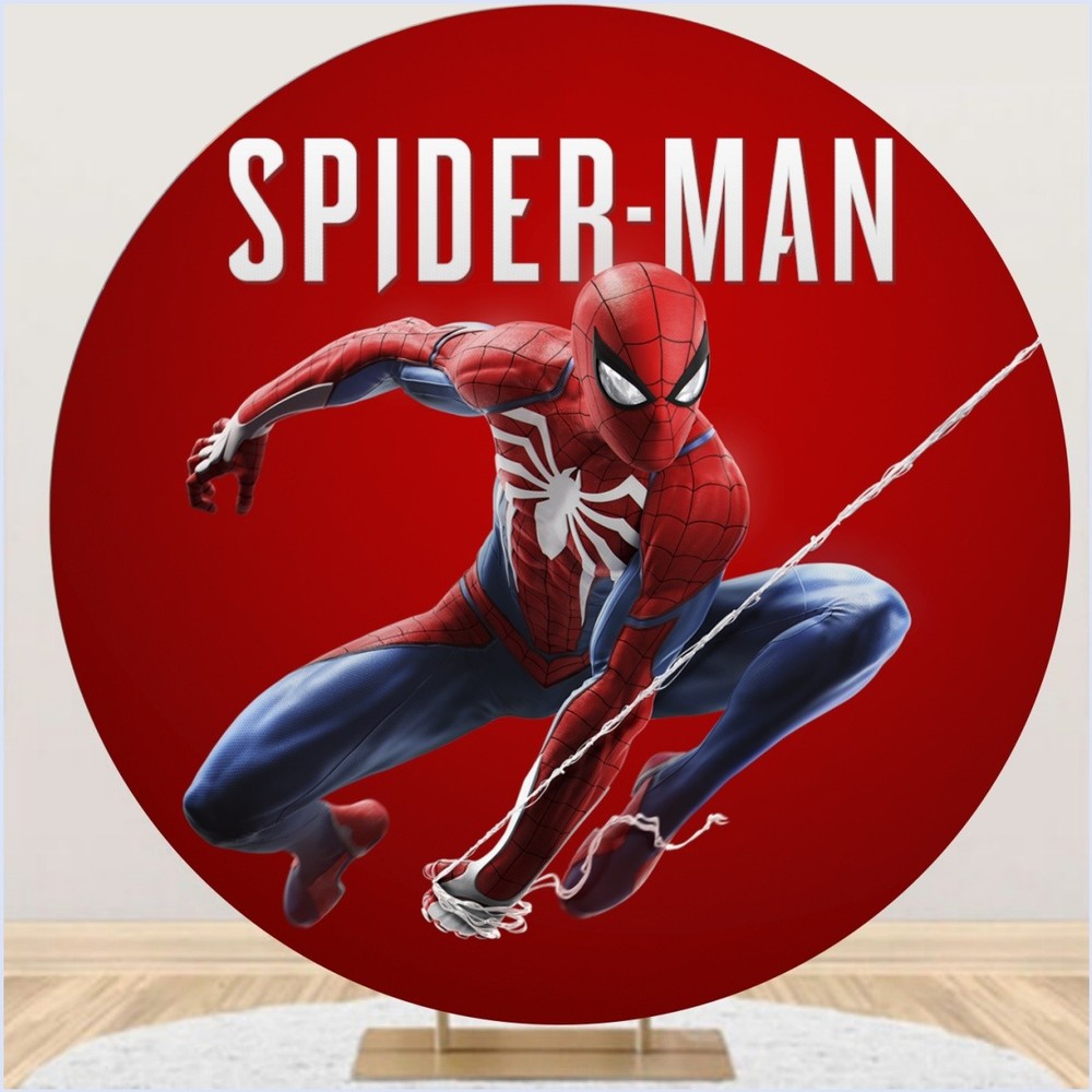 Popular Round Panel Spider-Man Backdrop Birthday Party background Decorations