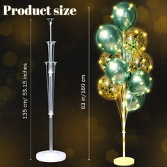 2 Sets Floor Balloon Column Stand Kit with LED Lights 40 Pcs Balloons Column …