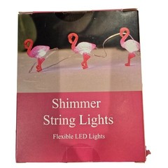 Flamingo Shimmer String Lights Summer Fun 10 feet Battery Operated 20 lights NEW