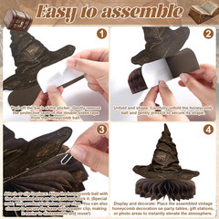 9Pcs Magical Birthday Party Decorations Magic Theme Honeycomb Centerpieces Magic