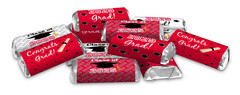 Class of 2025 Graduation Mini Candy Wrapper | Set of 60 Stickers | Red Theme