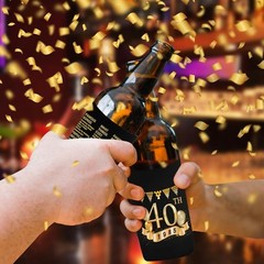 Celebrate in Style: 40th Birthday Beverage Cooler Sleeves – Neoprene 12 Pack