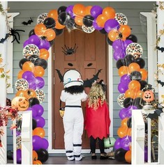 Halloween Balloon Arch Kit with Spider Webs, 124 Pcs for Party Decor