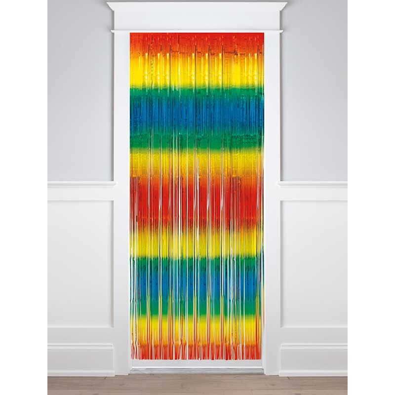 Rainbow Pride Stripe Foil Door Curtain Party Decoration 1m x 2m Brand New