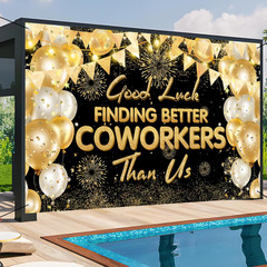 Farewell Banner for Colleagues – Good Luck Decorations for Going Away Party