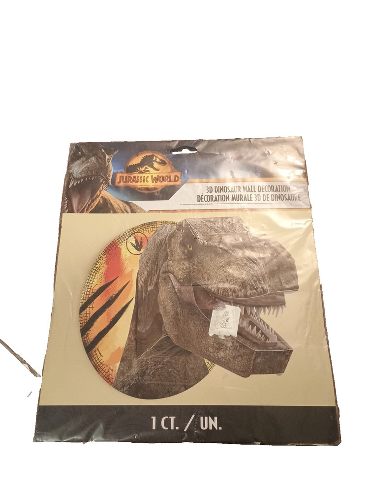 Unique Jurassic World 3D Dinosaur Wall Decoration T-Rex 🦖 NEW pop out Dino Head