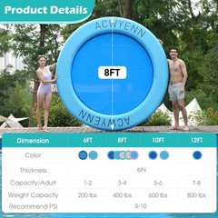 ACWYENN Inflatable Water Hammock Floats for Adults Round Floating Ring Hammoc…