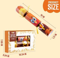 8 PACK Thanksgiving Party Favor, Turkey Style Thanksgiving Cracker, Party Games