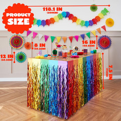 Cinco De Mayo Decorations 2 Pack Fiesta Party Decor Mexican Table Skirt Banner