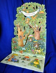 VTG 1970S HALLMARK POPUP FOLD DOWN 3d CENTERPIECE Family Tree Baby Shower