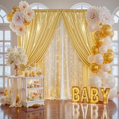 10x10FT Gold Sequin Backdrop Curtain for Party – 2 Panels 5x10FT Wrinkle-Shimmer