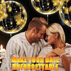 10PCS LED Light Up BOBO Balloons Decor w/ String Lights Birthday Wedding Party