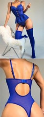 Lace Heart Cutout Bodysuit – Sexy Sheer Lingerie for Women with Backless Design