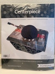 «Operation Camo Tank» Birthday Party Paper Centerpiece 11.5″x8.5″x5.25″