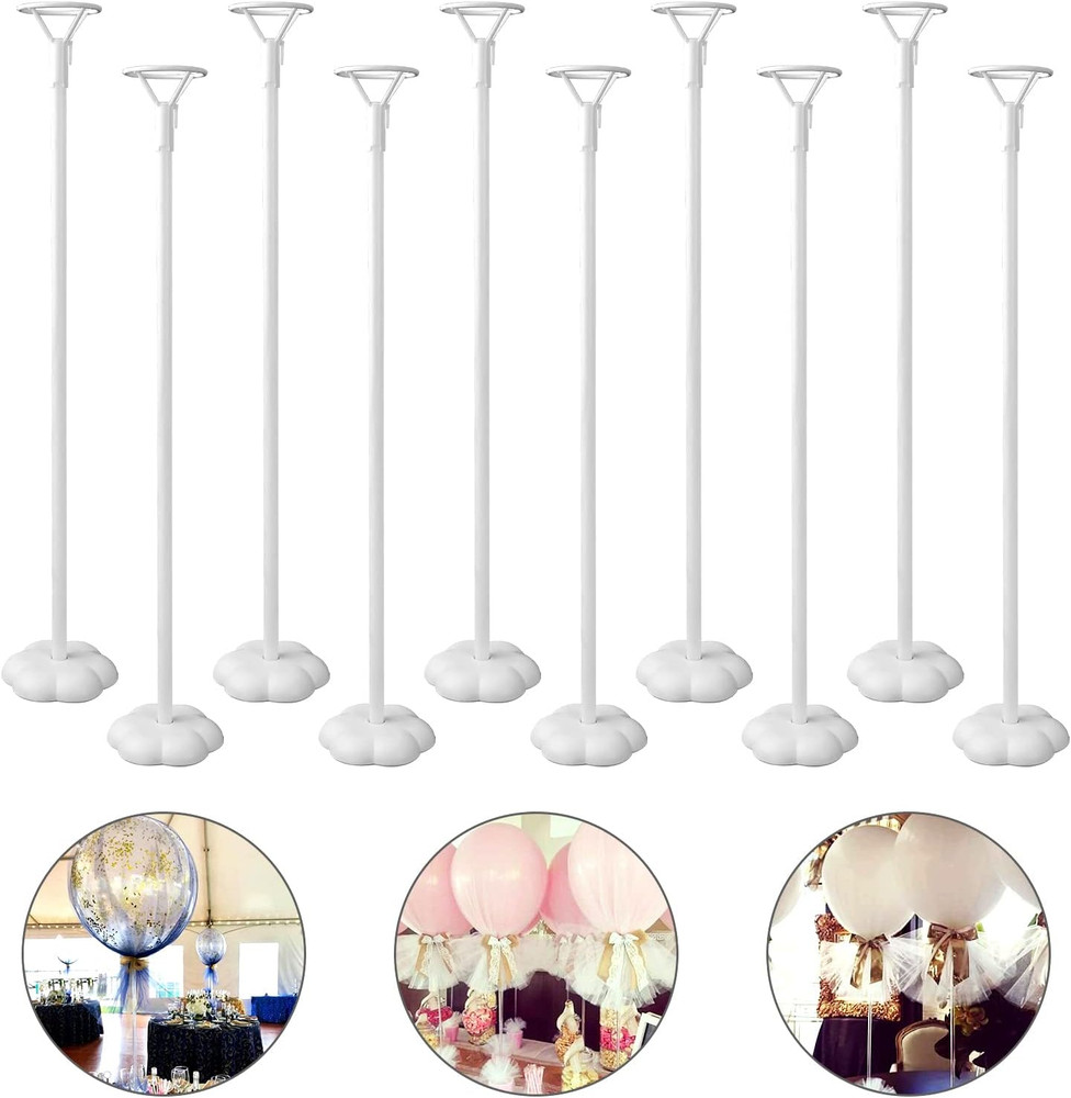 Balloon Stand Kit 10 Sets Table Centerpiece Holder Base Pole Cup Party Decor