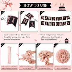 40th Birthday Decorations for Women, Rose Gold 1986 Happy 40th Birthday Decorati