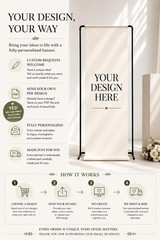 Customizable Linen Birthday Banner, Minimalist Party Backdrop,Reusable Decor