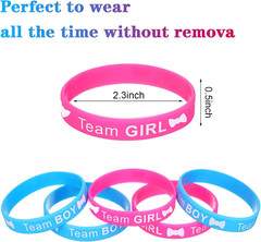 WILLBOND 72 Pcs Gender Reveal Decorations 36 Team Pink and Blue Pins