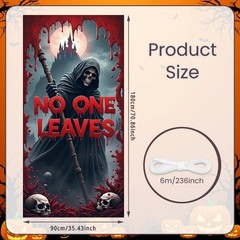 72×35″ Halloween Door Banner Scary Ghost Hospital Party Photo Backdrop
