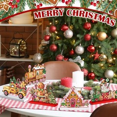 6 Pcs Christmas Gingerbread Man Table Decoration Signs Wooden Christmas Table…