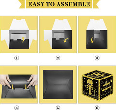 Eiurteao 3Pcs 90Th Birthday Decorations Boxes for Men Women, Black Gold Happy 90