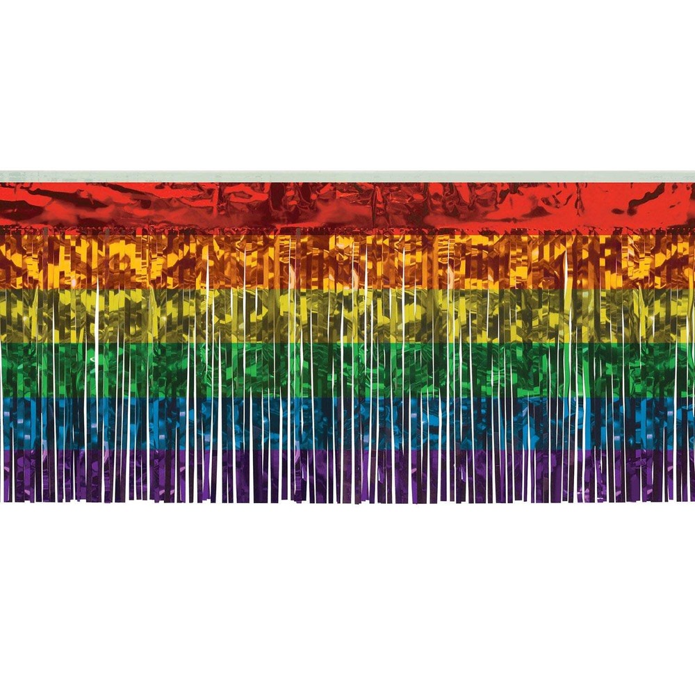 Beistle 1-Ply Rainbow Metallic Fringe Drape – General Occasion | Party Supply