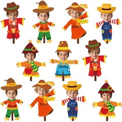 48 Pcs Fall Scarecrow Paper Photo Cutouts for Thanksgiving Bulletin Board Decor