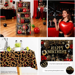258Pcs Cheetah Print Birthday Decorations, One-Stop Set for 25 People, Includes