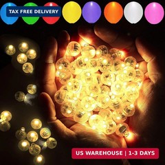 100pcs Warm White LED Balloon Light,Round Led Flash Ball Lamp for Paper Lantern