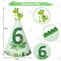 Dinosaur 6Th Birthday Party Decorations for Boys Girl, Foil Green Star Number 6
