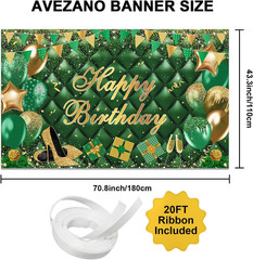 Green Happy Birthday Banner Gold Green Bokeh Balloons Happy Birthday Photography