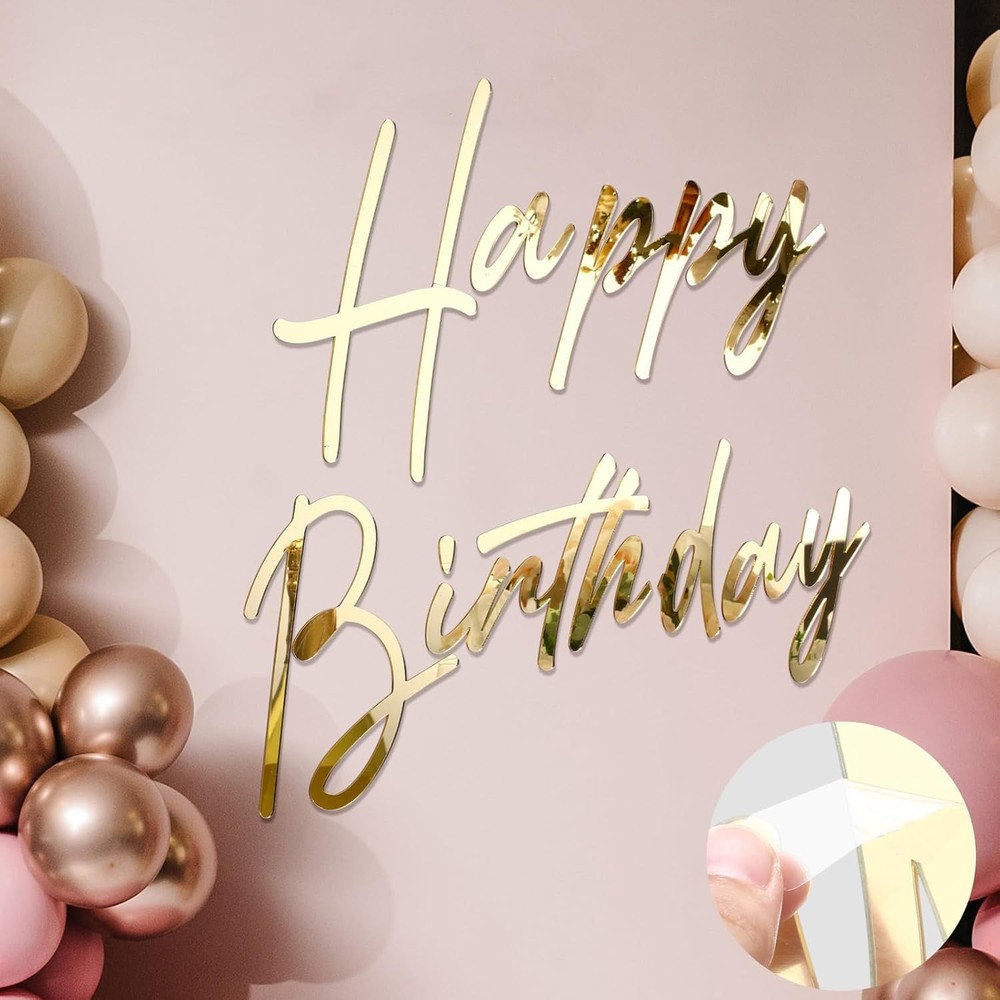 Happy Birthday Sign for Backdrop Large Happy Birthday Sticker Letter Acrylic