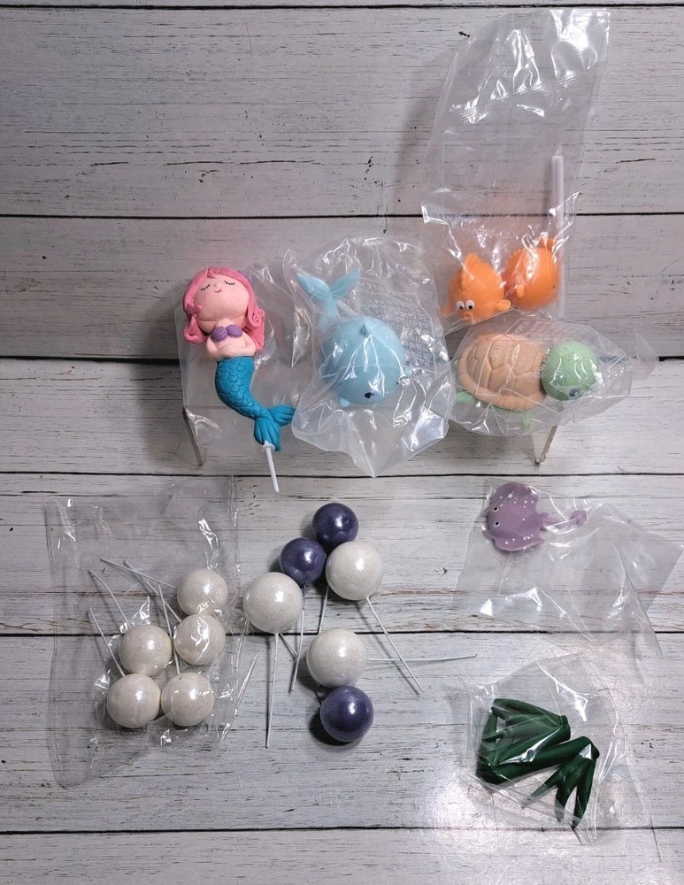 18 PCS Mermaid Cake Toppers for Mermaid Under the Sea Themed Birthday Wedding…