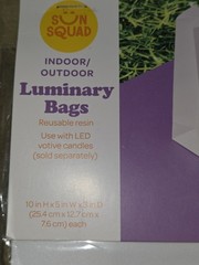 Sun Squad White Resin Luminary Bags Indoor Outdoor Reusable 6 Pack Solid