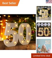 50th Birthday Decorations Woman Man LED Marquee Numbers 50 Sign for Party