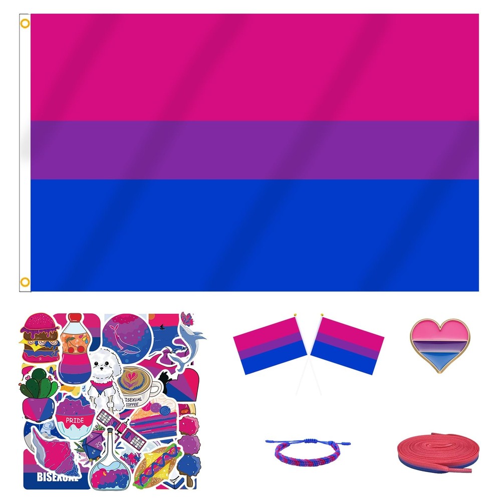 PRIDE 3×5 FT Bi Bisexual Flag for LGBTQ+ Accessories Present Celebration Para…
