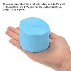 Crepe Paper 2 Inch x 27 Ft, Light Blue, Gray, Slate Gray, Silver, Pack of 8