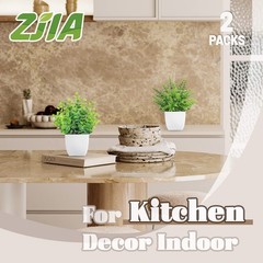 ZJIA 2 Pack Small Fake Plants Artificial Greenery 7.18″H × 4.7″W, White