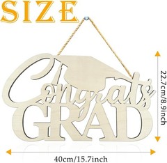 Congrats Grad Sign – Unique Wooden Decoration for 2026 Graduation Celebrations