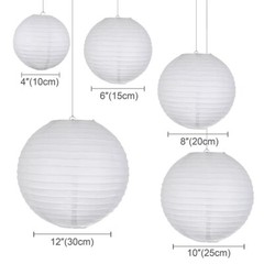30pcs White Round Paper Lantern Paper Lanterns Birthday Wedding Xmas Party Decor