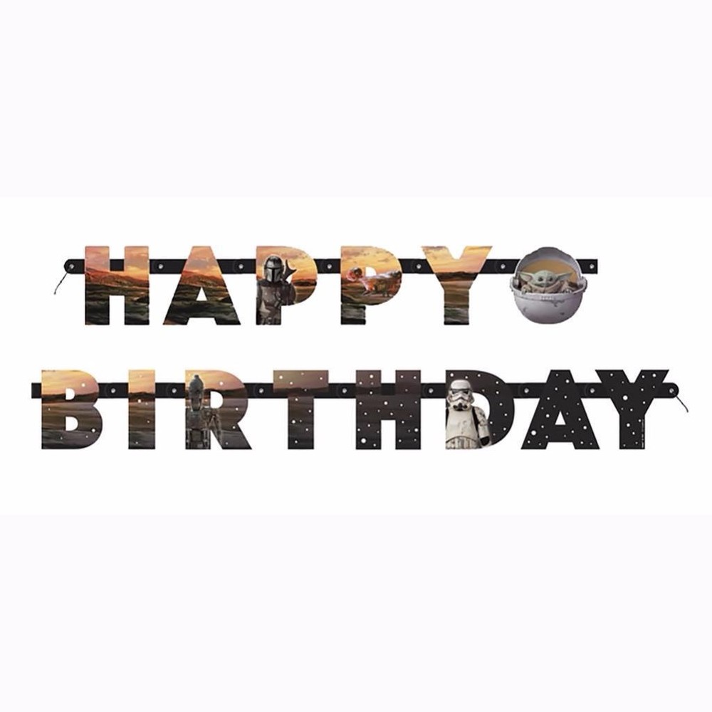 Star Wars Mandalorian The Child Yoda Happy Birthday Jointed Banner 6 Ft Long