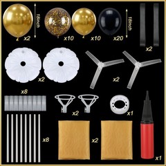 2 Sets Black and Gold Graduation Balloon Stands Centerpieces for Tables 2026 …