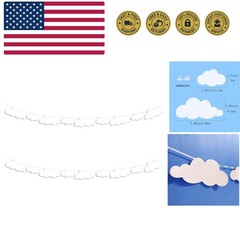 2 Pack Cloud Garland White Cloud Felt Banner Wall Decor Baby Shower Sky Theme…