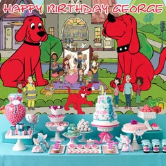 Clifford the Big Red Dog Personalised Custom Banner Backdrop Party Supplies Gift
