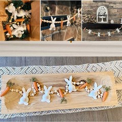 1 Meter Easter Atmosphere Decoration with Wooden Beads and Playful Design