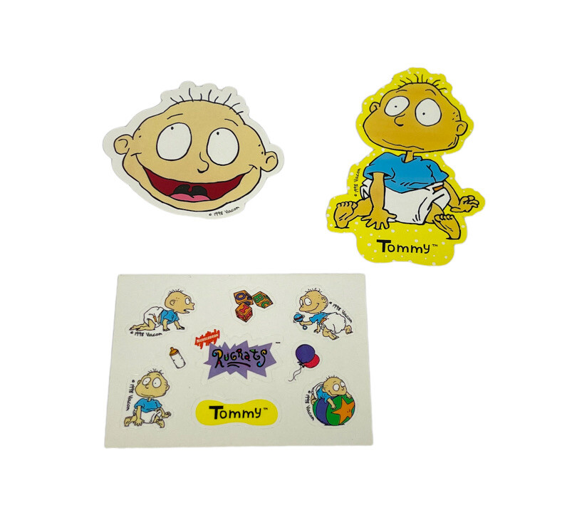 Vintage 1998 N￼ickelodeon Rugrats Tommy Pickles Viacom Stickers NEW OLD