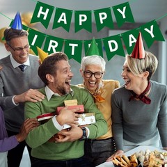 Dark Green Happy Birthday Garland – Versatile Décor for Any Birthday Celebration
