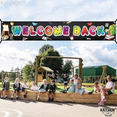 Welcome Back To School Banner Extra Large 120×20 Inch Durable Cloth Fabric