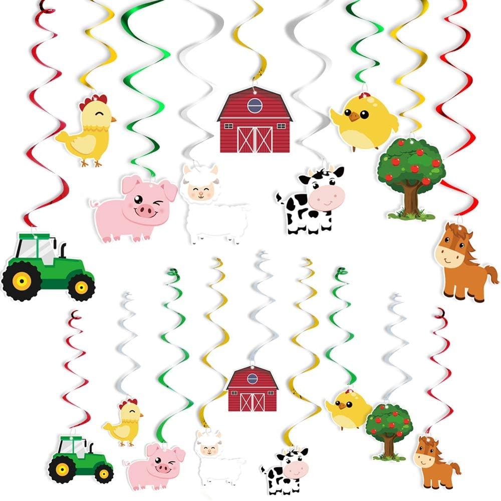 Farm Animals Hanging Party Decorations – Barnyard Theme Party Supplies Hangin…